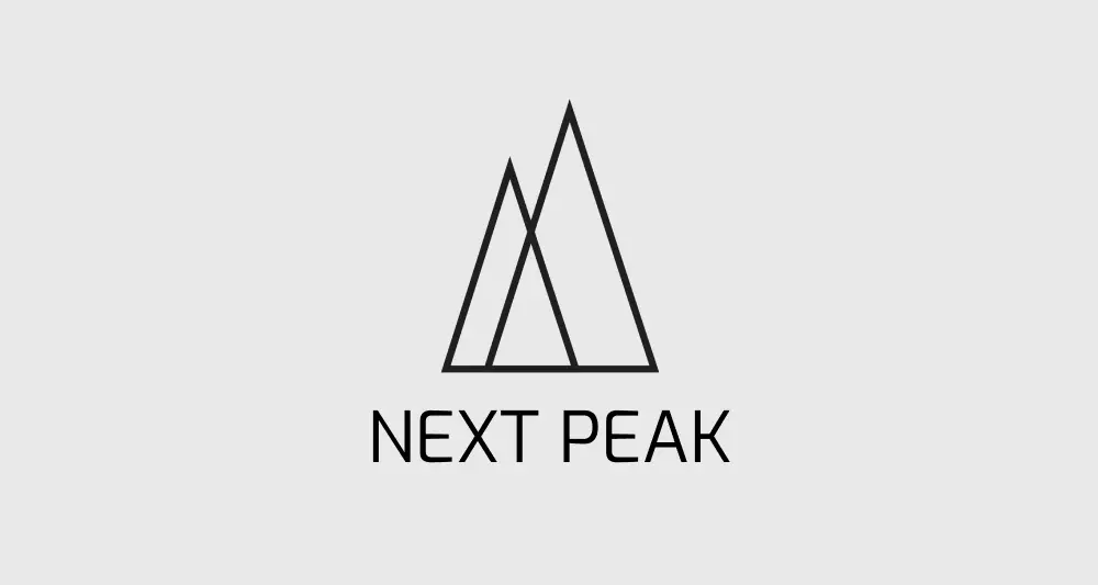 Next Peak's logo, depicting the outline of two mountains
