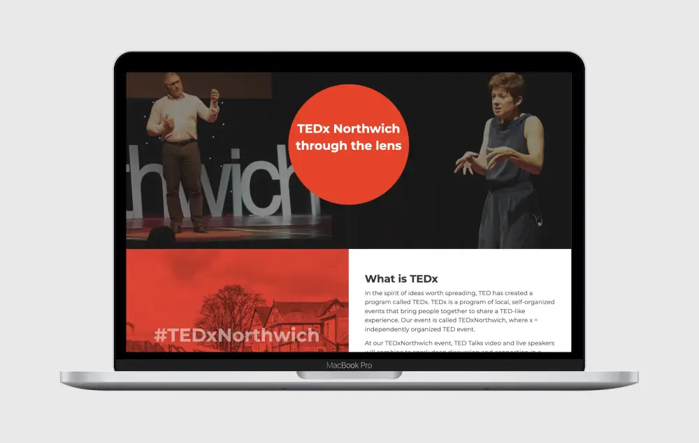 The interface design for TEDxNorthwich's website footer